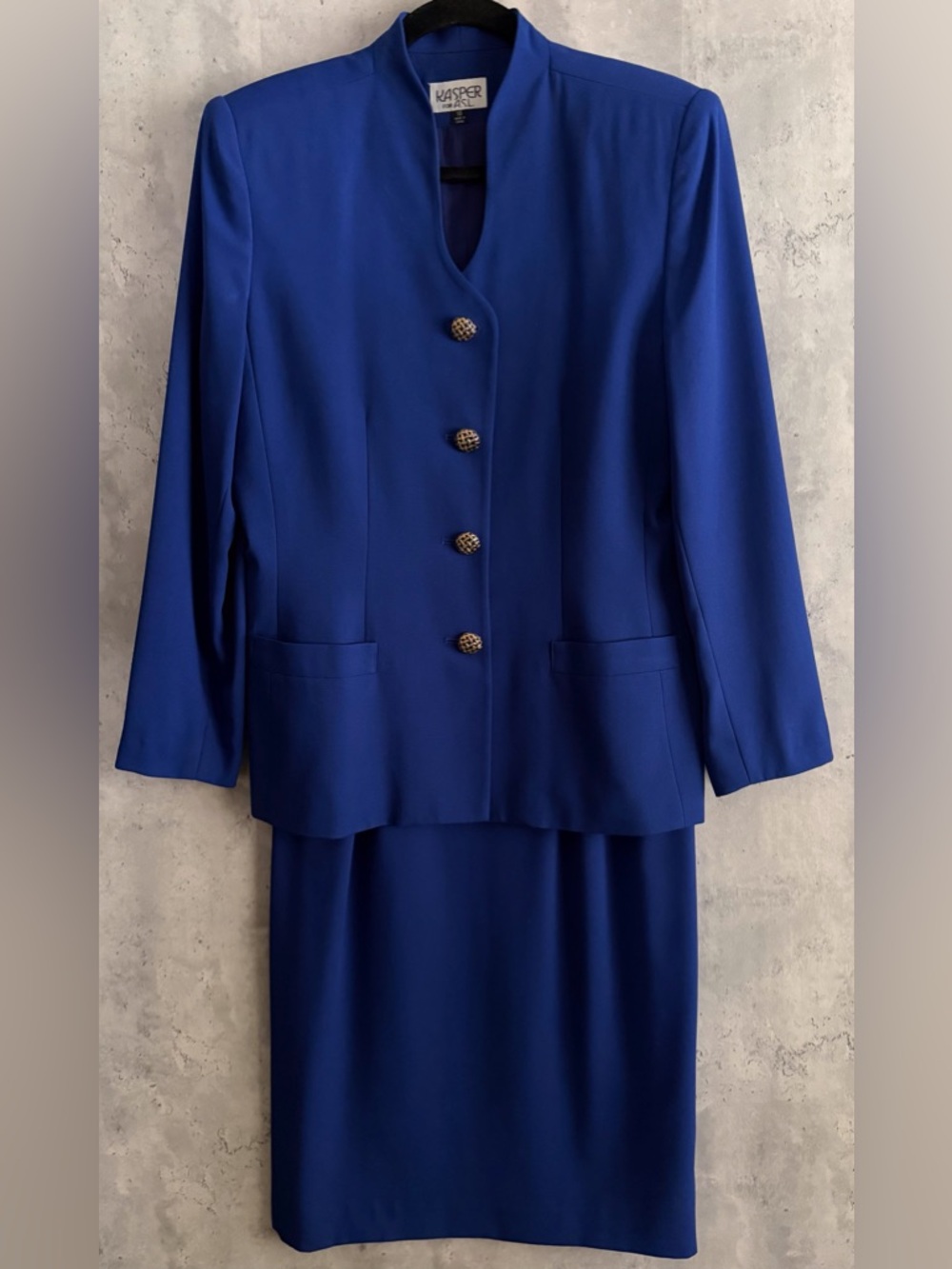 Kasper 2pc Professional Formal Career Button Up Pocket Jacket Skirt Sz 10